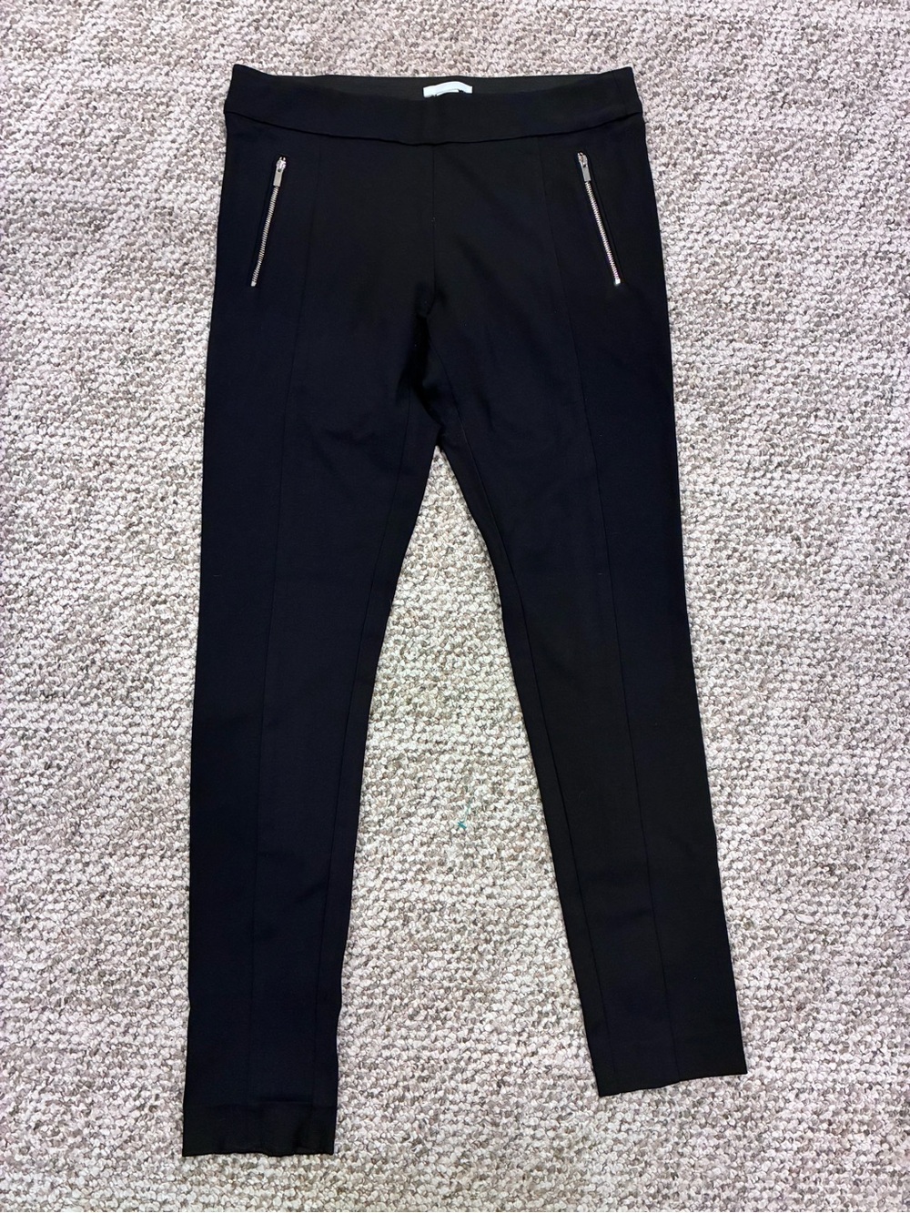 H& M Black Slim Leggings with Zip Pockets Sz 10